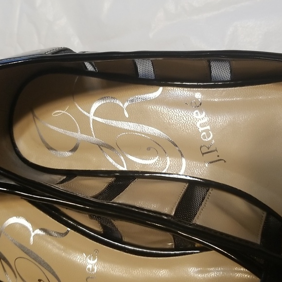 J RENEE Sz 7M Flats, Black & White Patent with zebra design on side, EUC - Picture 2 of 6